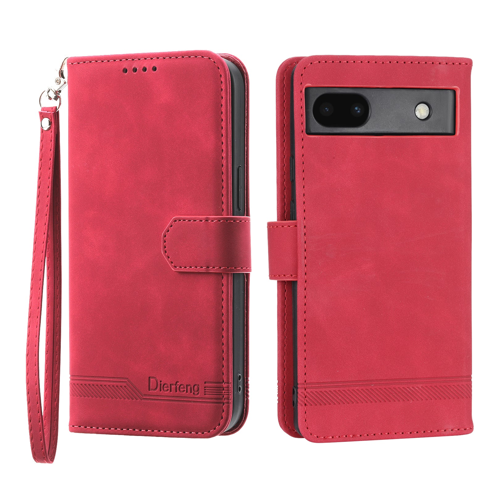 DIERFENG Anti-drop PU Leather Phone Case for Google Pixel 6a DF-03 Lines Imprinted Scratch-resistant Phone Cover Stand Wallet DIERFENG Anti-drop PU Leather Phone Case for Google Pixel 6a DF-03 Lines Imprinted Scratch-resistant Phone Cover Stand Wallet